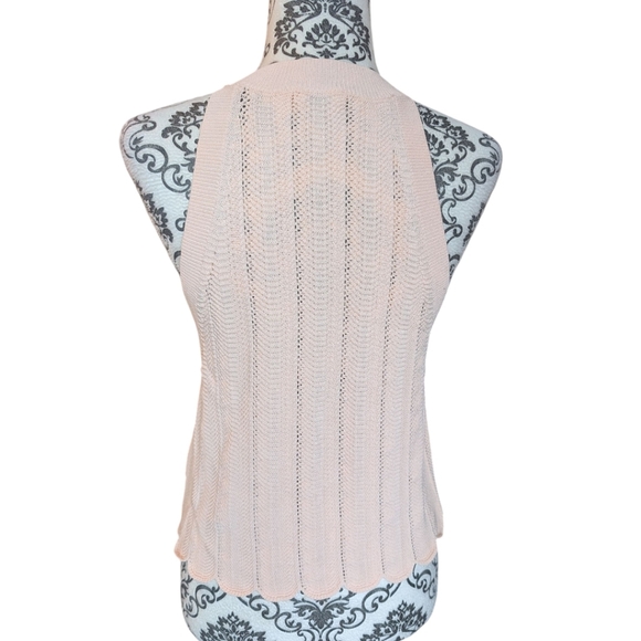 Aritzia Wilfred Knit Halter Tank Coral Scallop Hem Knit Crochet Women's size M - Picture 4 of 11